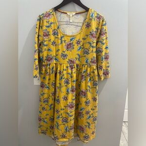 Matilda Jane Cream Dress with Pink and Blue Floral Design